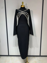 High Quality Women Long Sleeve Shinning Crystal Bodycon Long Bandage Dress Celebirty Elegant Evening Party Luxury Birthday Dress
